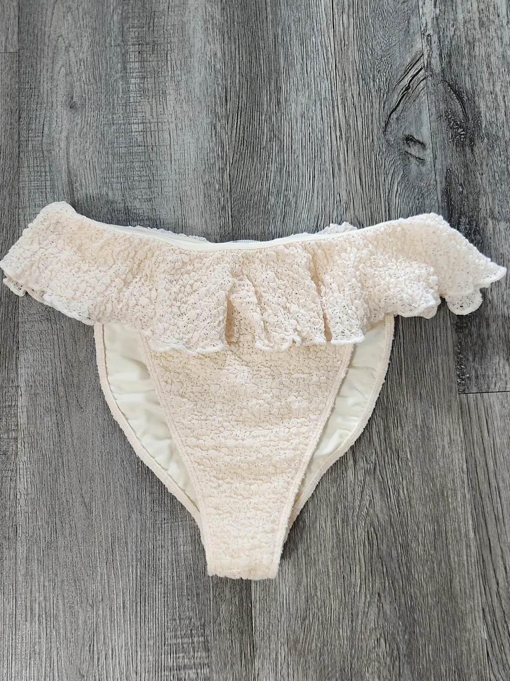 New!Montce Amalia Texture Tamarindo Ruffle Bikini Bottom
